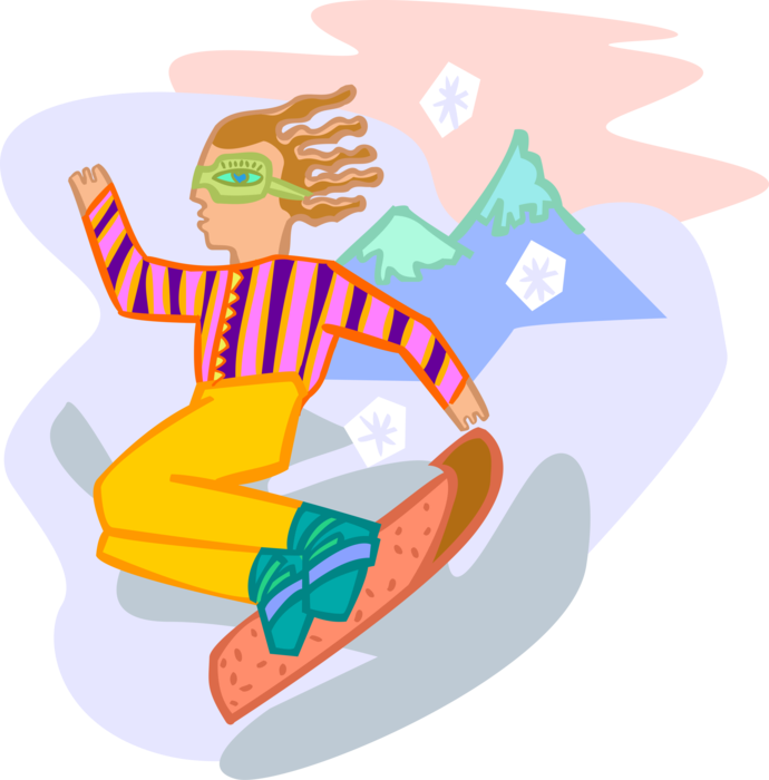 Image Black And White Snowboarder Jumps With Image - Illustration (690x700), Png Download