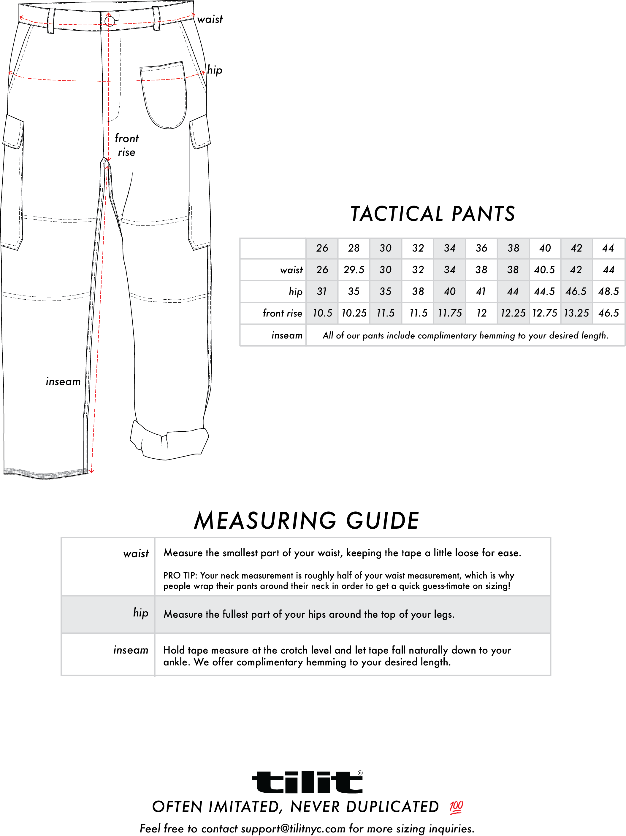 Tactical Chef Pants Size Chart - Chef Pants (2109x2818), Png Download