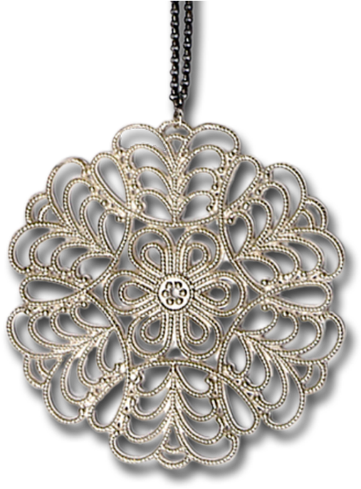 Snowflake Large Pendant Necklace - Locket (730x730), Png Download