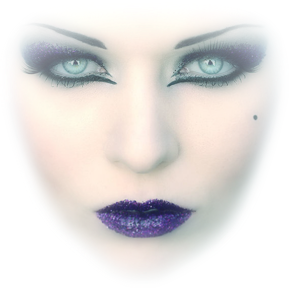 Face Portrait Model Girl Woman Mujer People Purple - Png Visage Transparent (570x568), Png Download