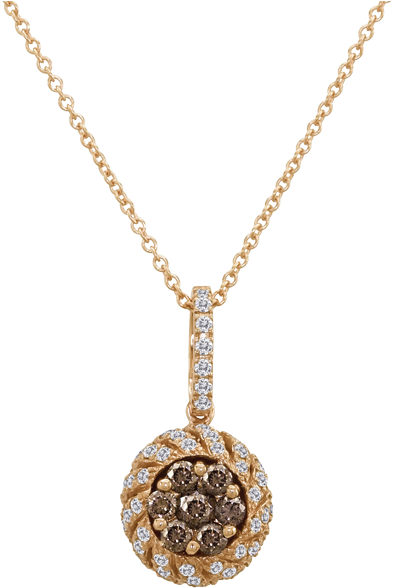 Jewelry Avenue Brown Diamond Pendant - Gold (960x623), Png Download