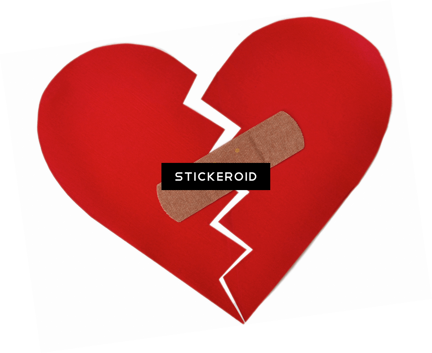 Broken Heart With Bandaid (1429x1168), Png Download