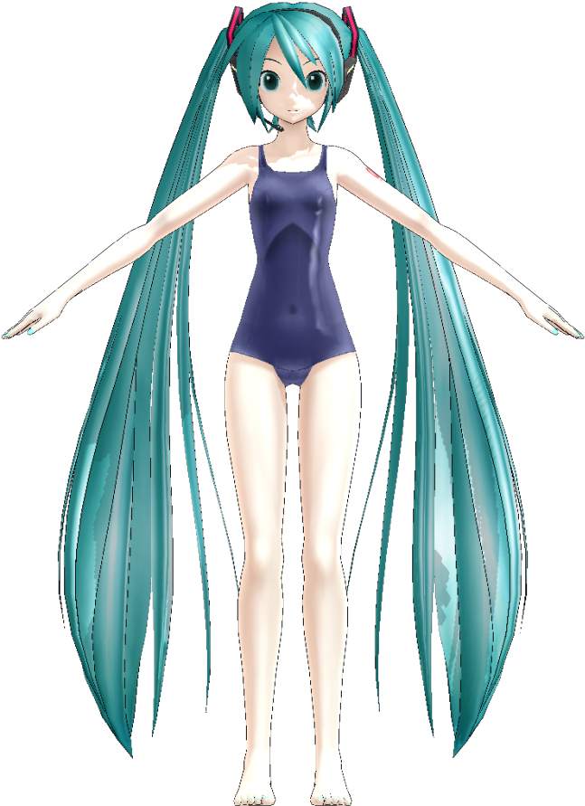 Miku Hatsune Swimsuit Png (700x900), Png Download