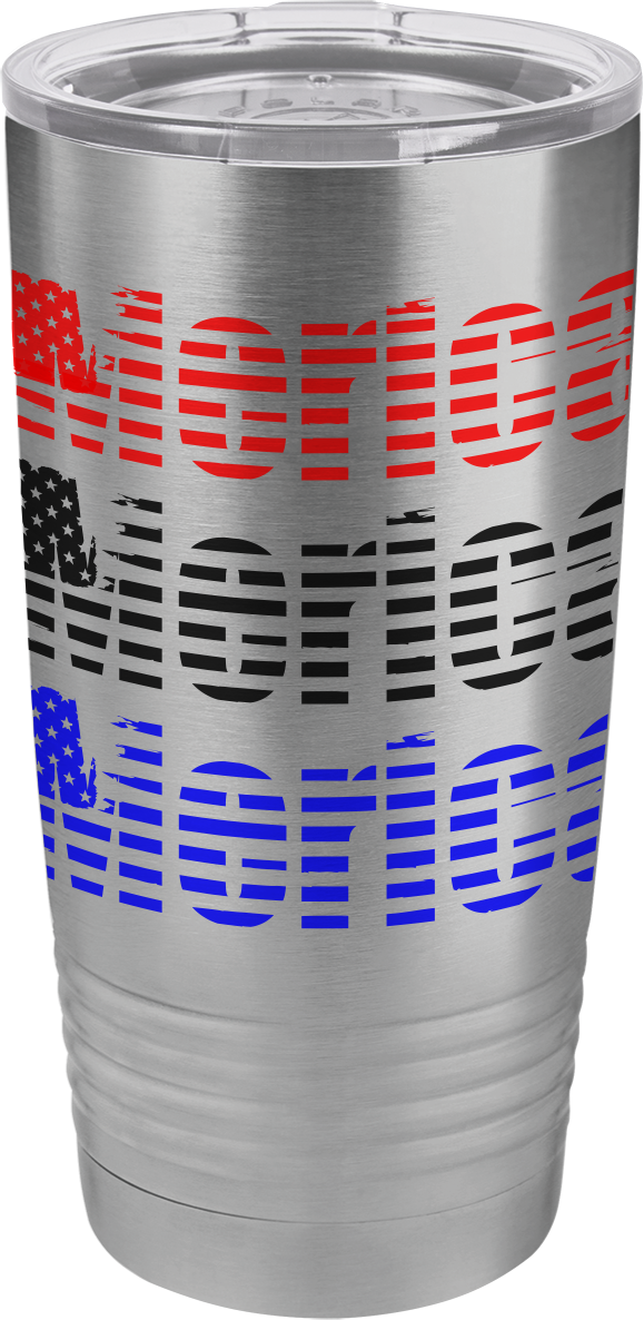 'merica Pattern Travel Mug - Beer Bottle (579x1186), Png Download