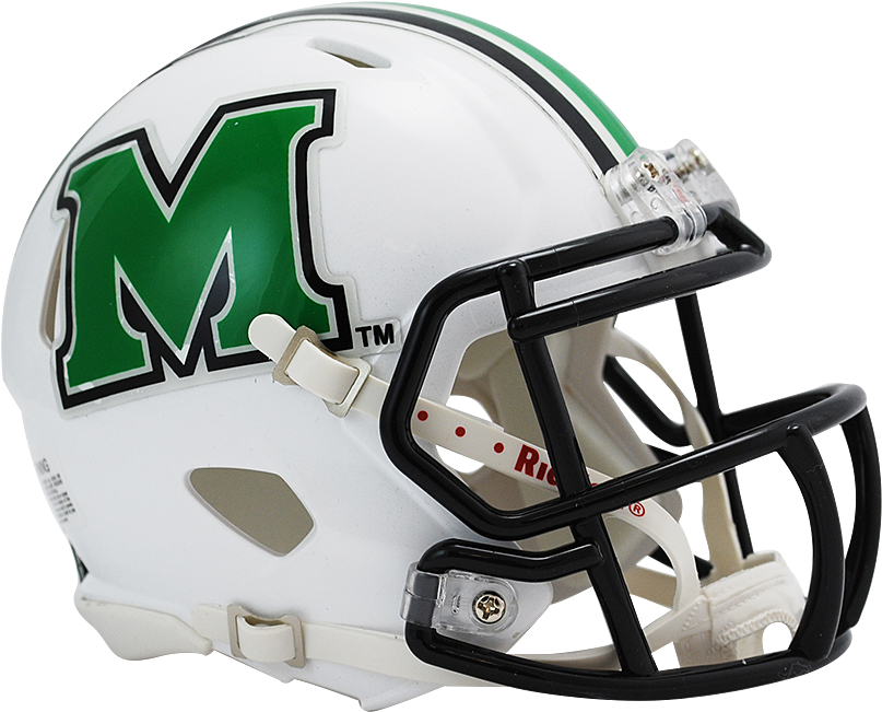 Marshall Thundering Herd Riddell Speed Mini Helmet (900x812), Png Download