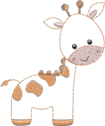 Bordado Computadorizado Grátis Contendo Uma Girafinha - Girafinha Desenho (600x600), Png Download