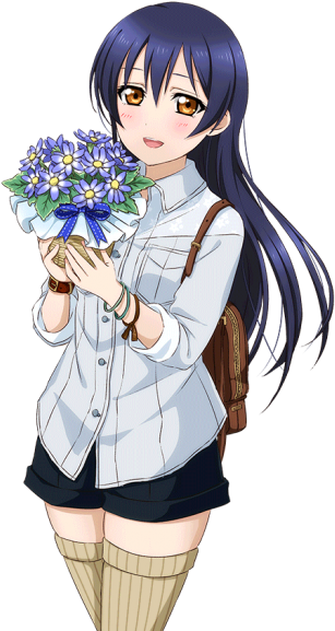 #love Live School Idol Project #umi #umi Sonoda - Anime Girl With Long Dark Blue Hair (700x700), Png Download