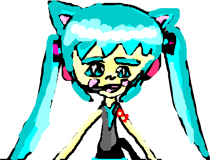 Hatsune Miku Clipart Neko (722x550), Png Download