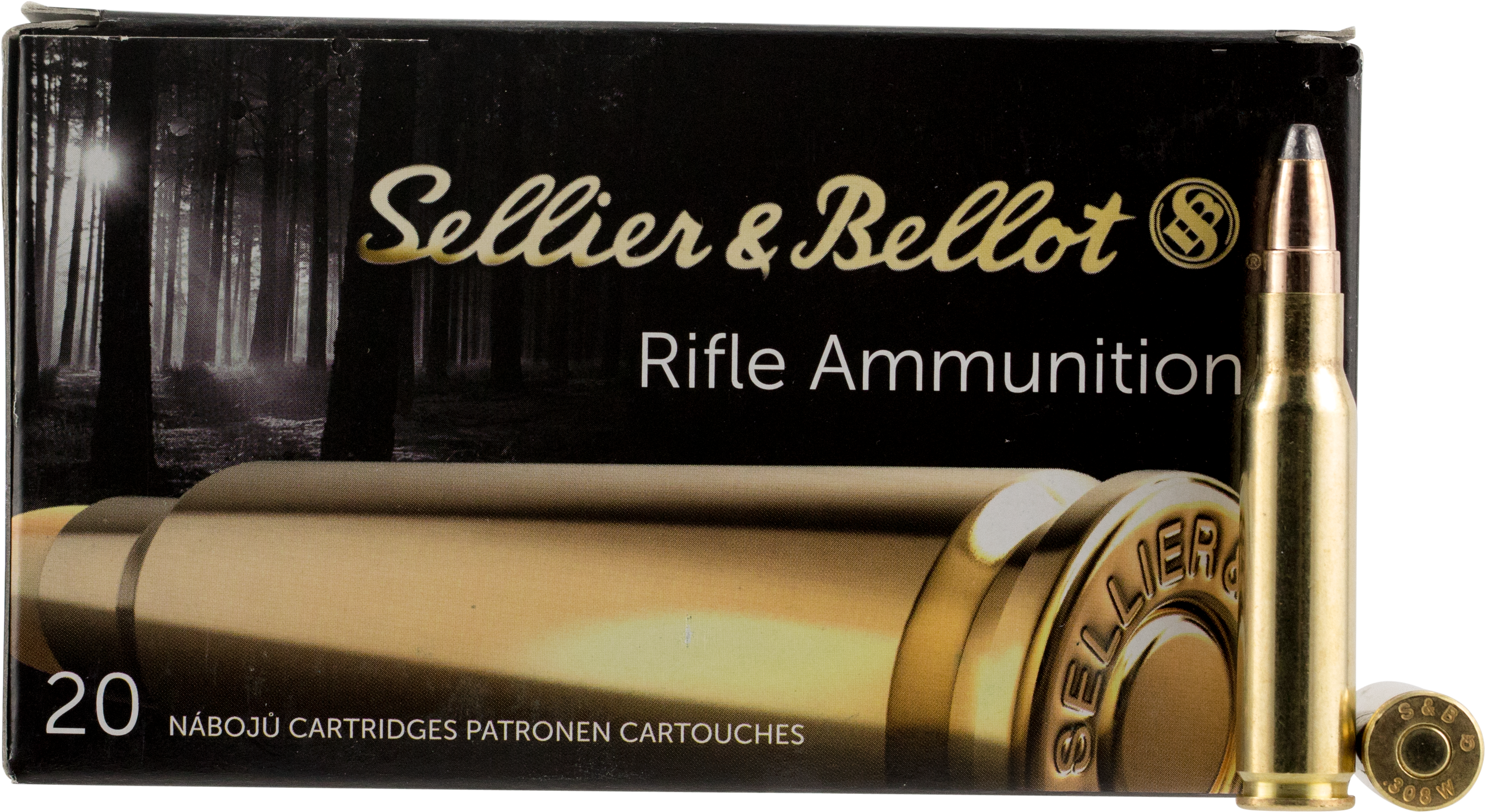 Sellier & Bellot Sb308f Rifle Hunting 308 Win/7 - Sellier Bellot 308 Ammo For Sale (3634x2097), Png Download
