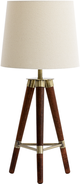 Image For Wooden Table Lamp With Beige Shade From Brault - Lampshade (519x804), Png Download