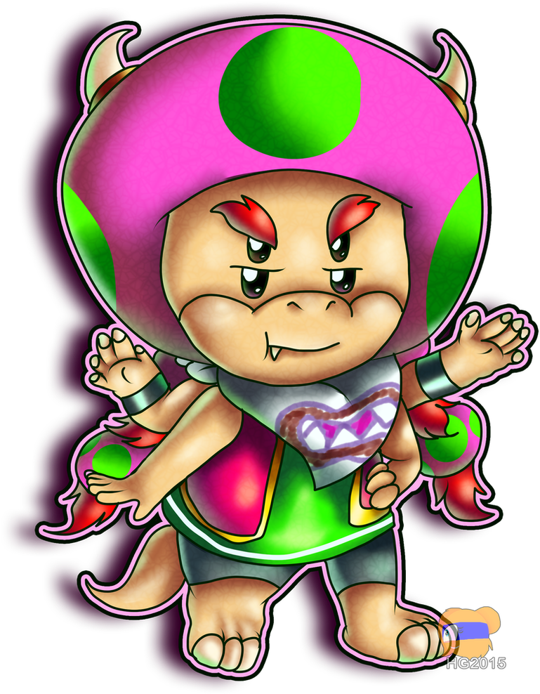 Bowserfrickenjunior Redraw Of My Fusion Of Bowser Jr (993x1200), Png Download