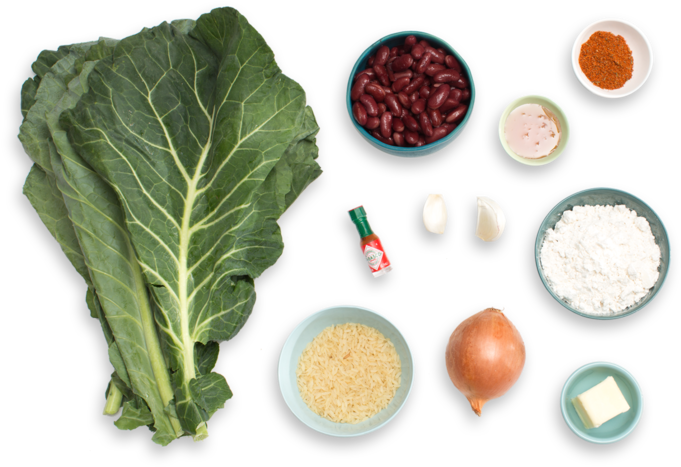 Red Bean & Collard Green Dirty Rice With Buttermilk - Dirty Rice (700x477), Png Download