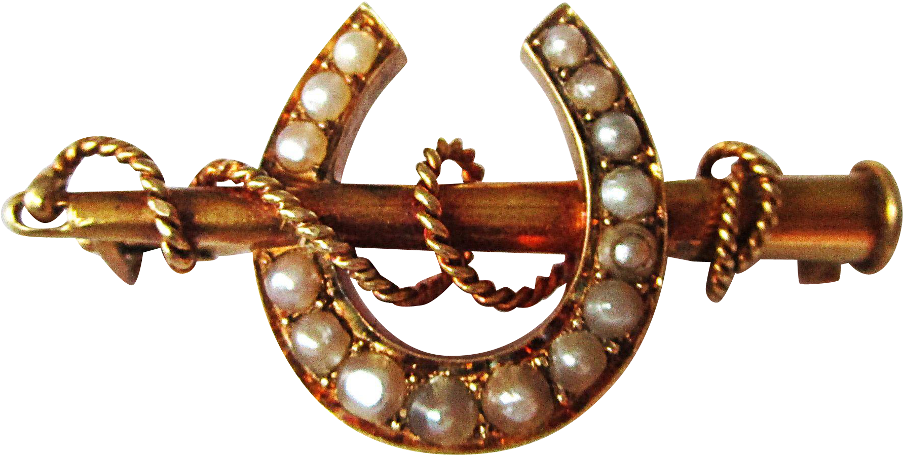 Very Neat 18k Yellow Gold Horseshoe & Rope Natural - Body Jewelry (1781x1781), Png Download