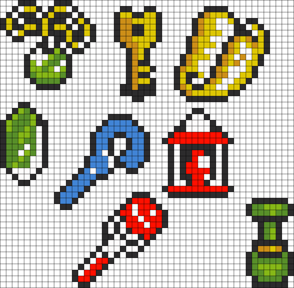 Legend Of Zelda Link To The Past Items Perler Bead - Legend Of Zelda Link To The Past Pixel Art (1030x1009), Png Download