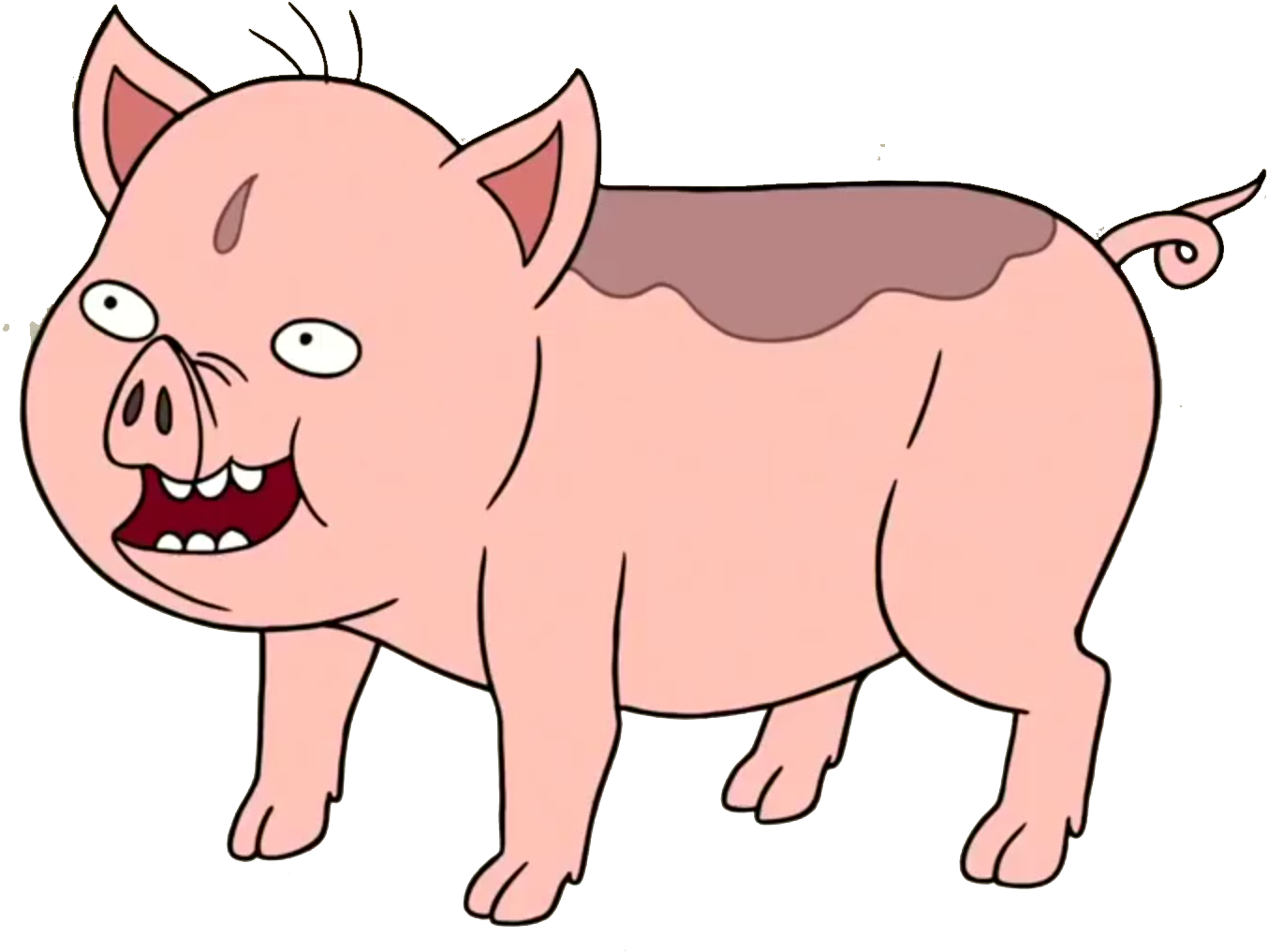 Pig With Apple In Mouth - Wiki (1428x1206), Png Download