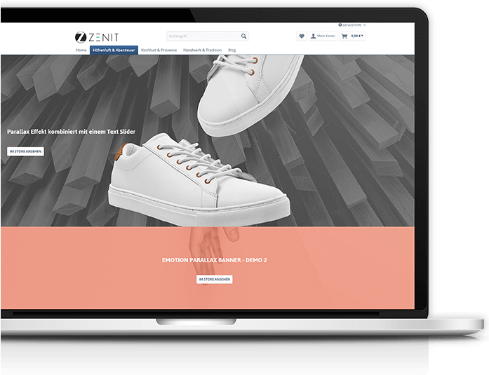 Zenit Design Shopware Parallax Banner - Sneakers (696x756), Png Download