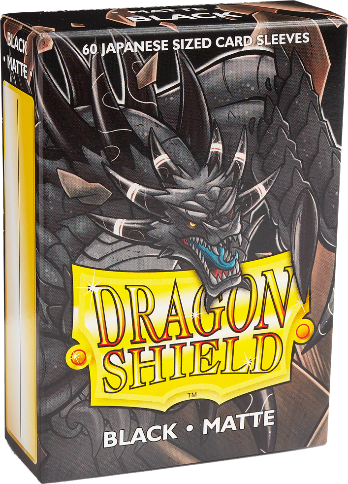 Dragon Shield Japanese Sleeves Matte Black 60ct Pack - Fantasy Flight Games Dragon Shield Sleeves: Matte Black (707x982), Png Download