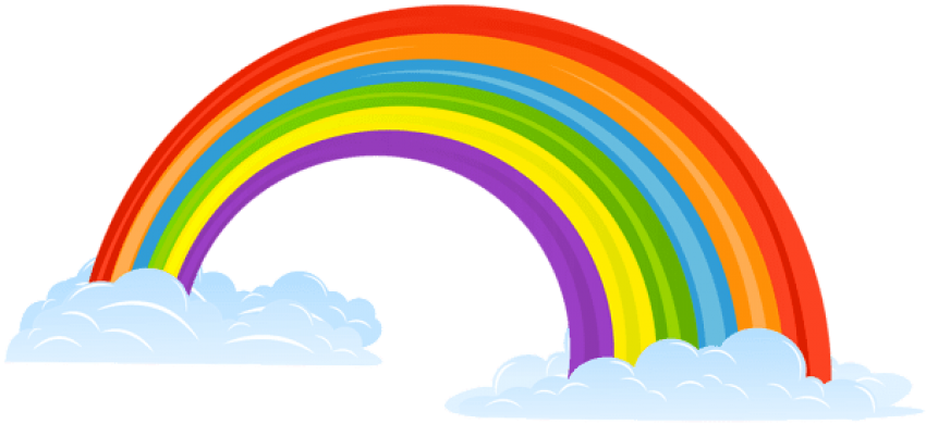 Free Png Rainbow With Clouds Png Images Transparent - Arcoiris Dibujo Png (850x390), Png Download
