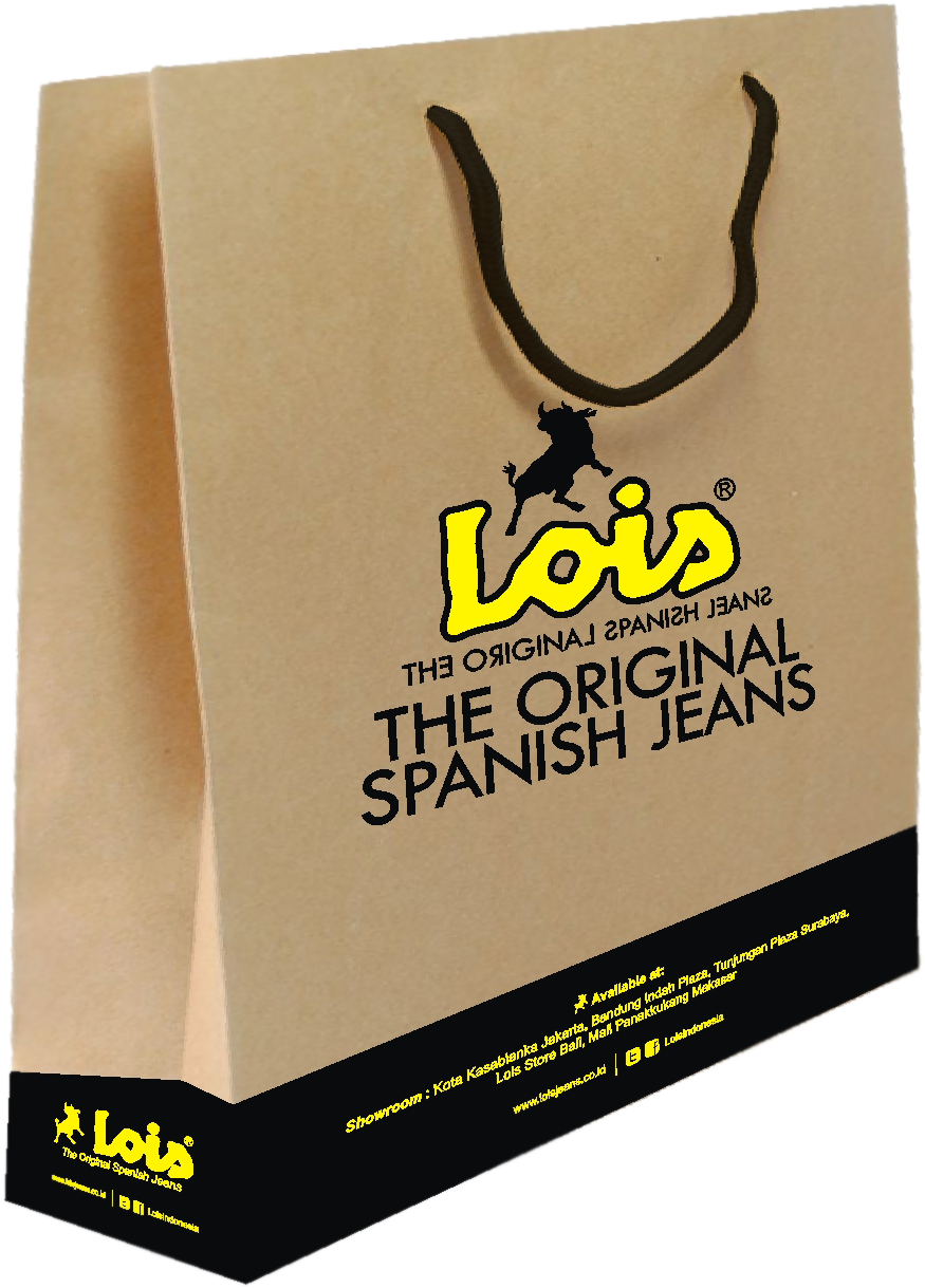 Paper Bag Lois Jeans Indonesia - Graphic Design (1023x1260), Png Download
