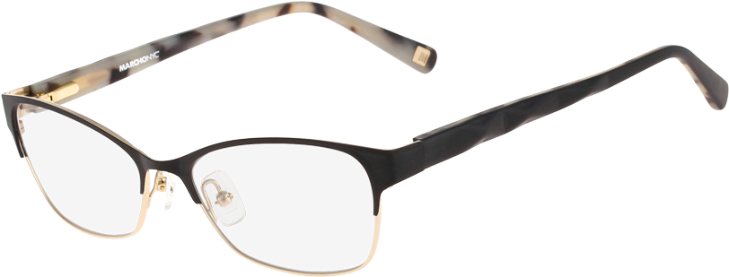 12 - Marchon M-surrey - Black 51/16 (1117x480), Png Download