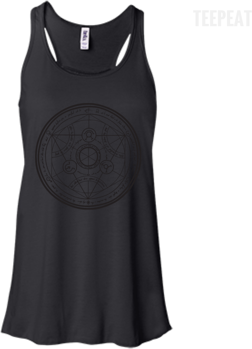 Full Metal Alchemist Transmutation Circle Ladies Tee - Bella + Canvas Ladies' Flowy Racerback Tank B8800 (1155x1155), Png Download