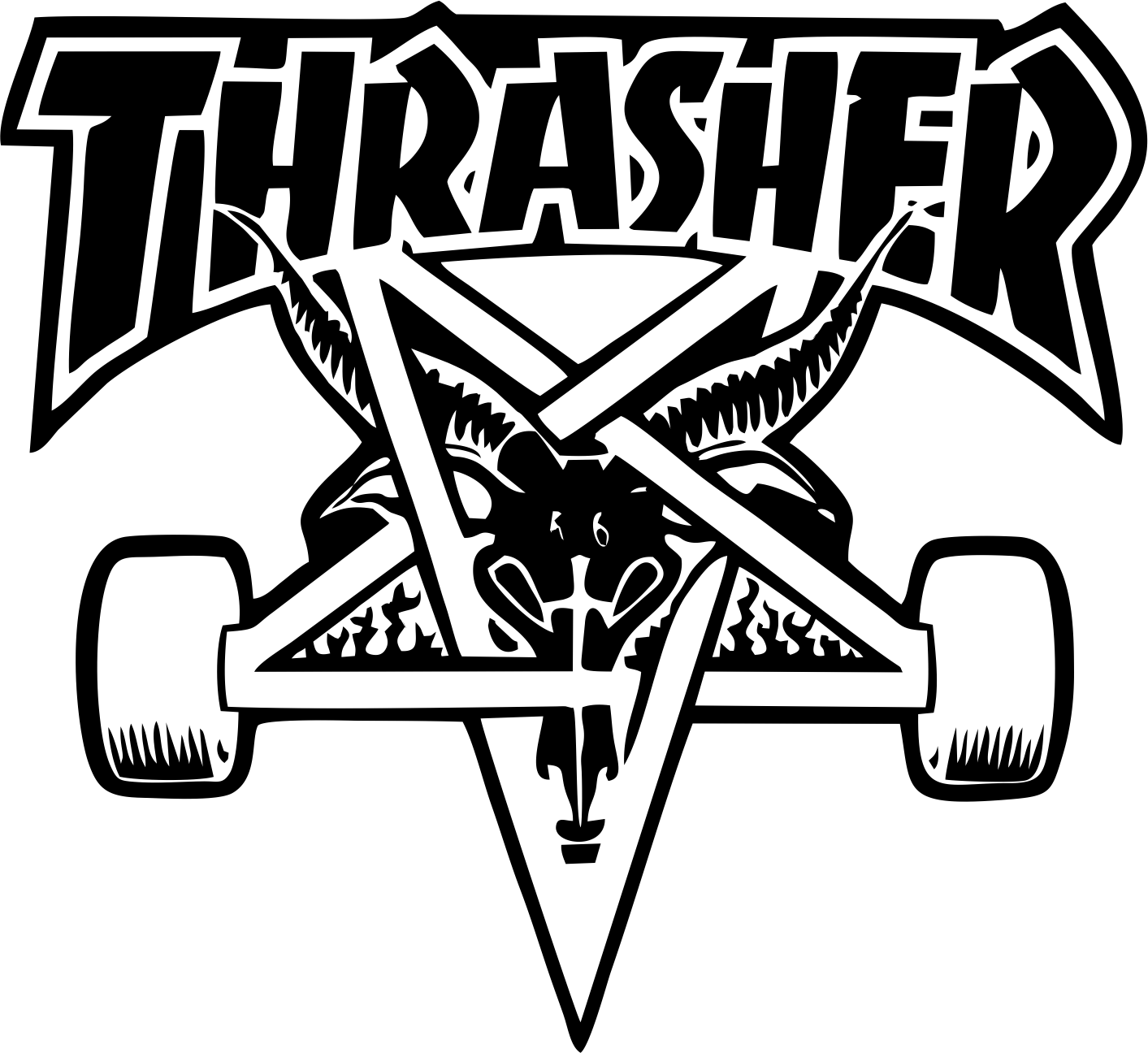 Женская Футболка Thrasher Logo - Pentagram Thrasher (1413x1296), Png Download