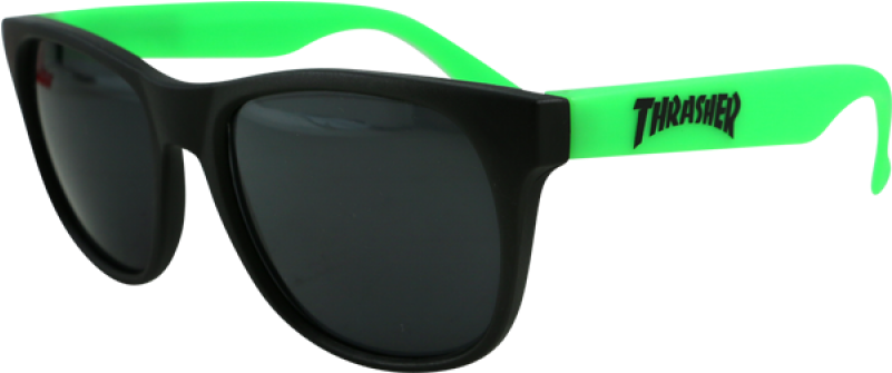 Thrasher Logo Sunglasses Black/green (800x800), Png Download