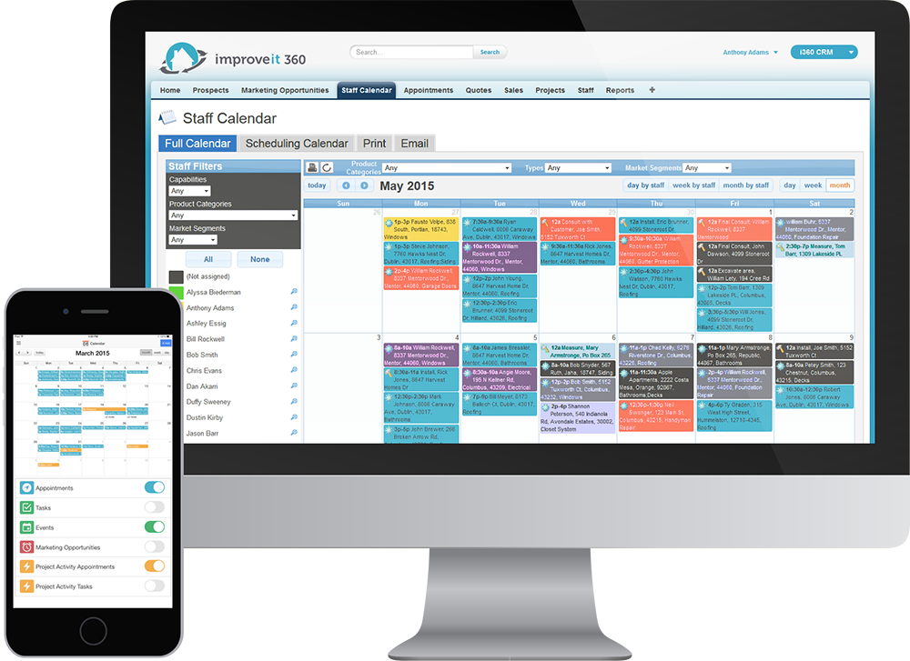 Remodeling Business Appointment Software - Sales Team Scheduling (1000x727), Png Download