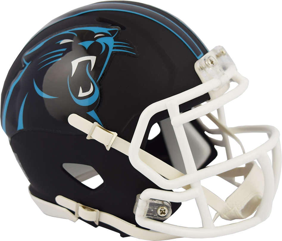 Carolina Panthers Riddell Flat Black Speed Mini Helmet - Carolina Panthers New (1000x867), Png Download