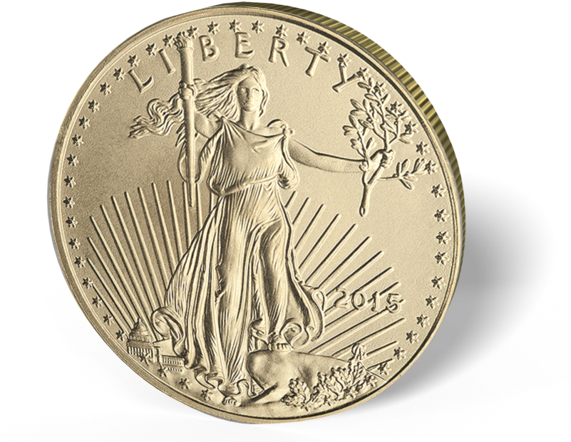 1/10 Oz American Gold Eagle Coins - American Gold Eagle (800x650), Png Download