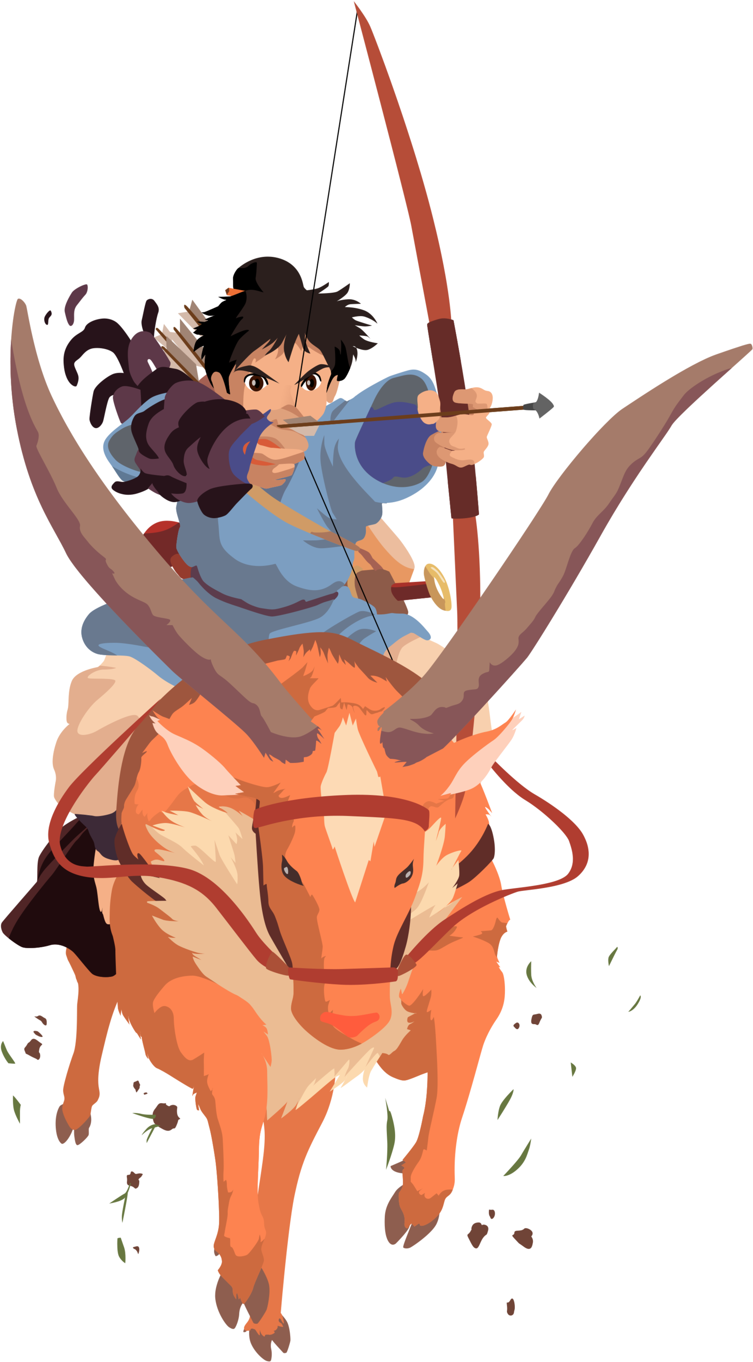 Princesse Mononoké Png - Princess Mononoke Art Png (1600x2822), Png Download