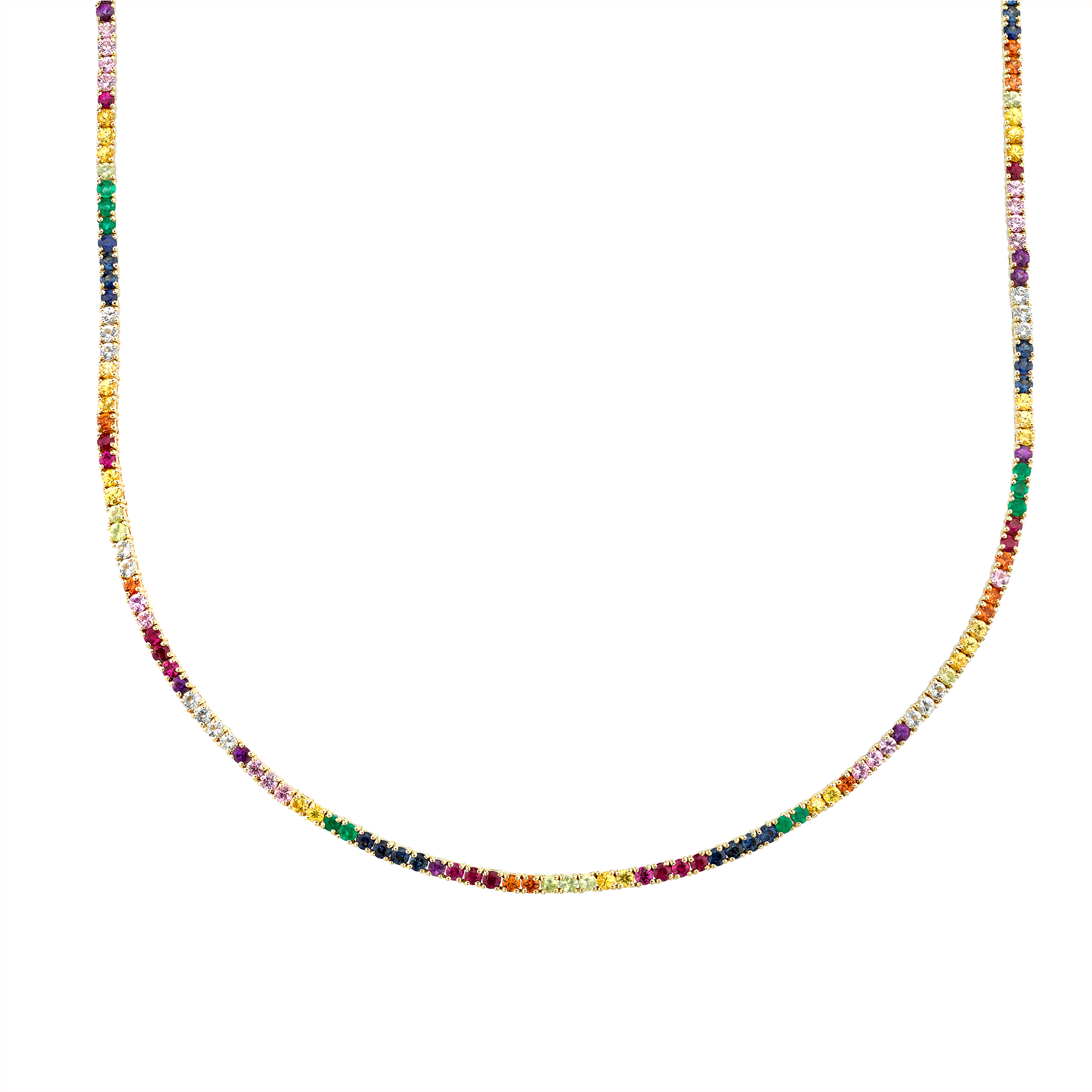 Perfect Rainbow Collar Tennis Necklace - Rainbow Tennis Necklace (1800x1800), Png Download