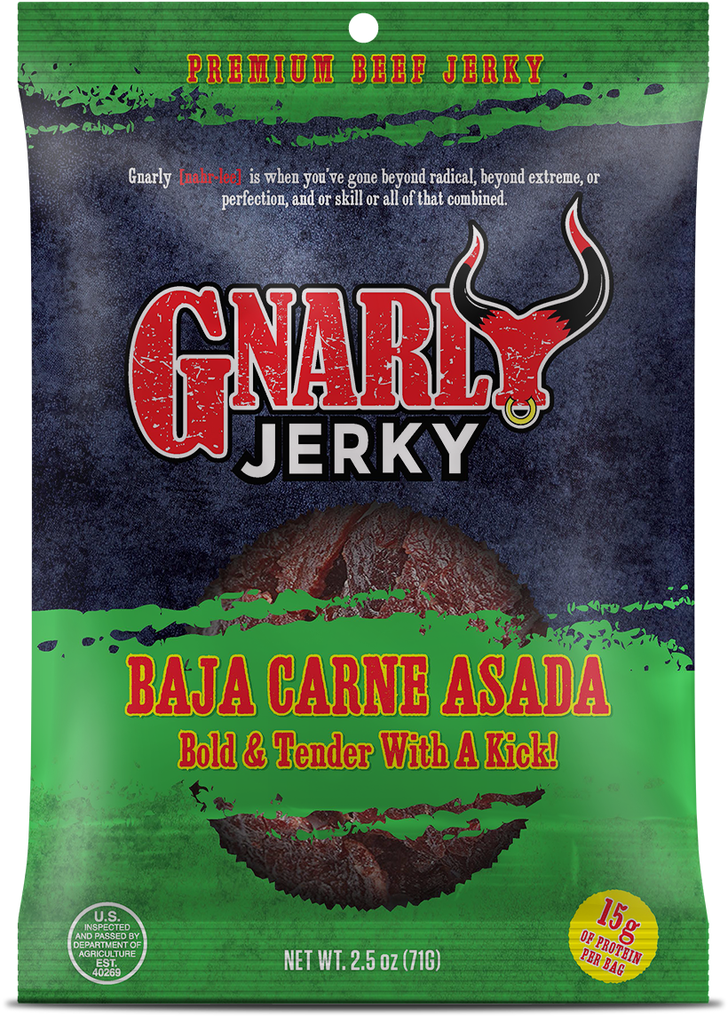 Baja Carne Asada Beef Jerky From Gnarly Jerky Jalapeno - Beef Jerky (999x1226), Png Download