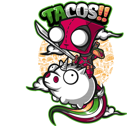 May 1 = 3 From Taqueria El Porton May 2 = 1 Vegetarian - Imagen De Deadpool Sobre Un Unicornio (618x519), Png Download