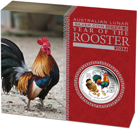 Australian Lunar 2017 Year Of The Rooster 1oz Silver (600x562), Png Download