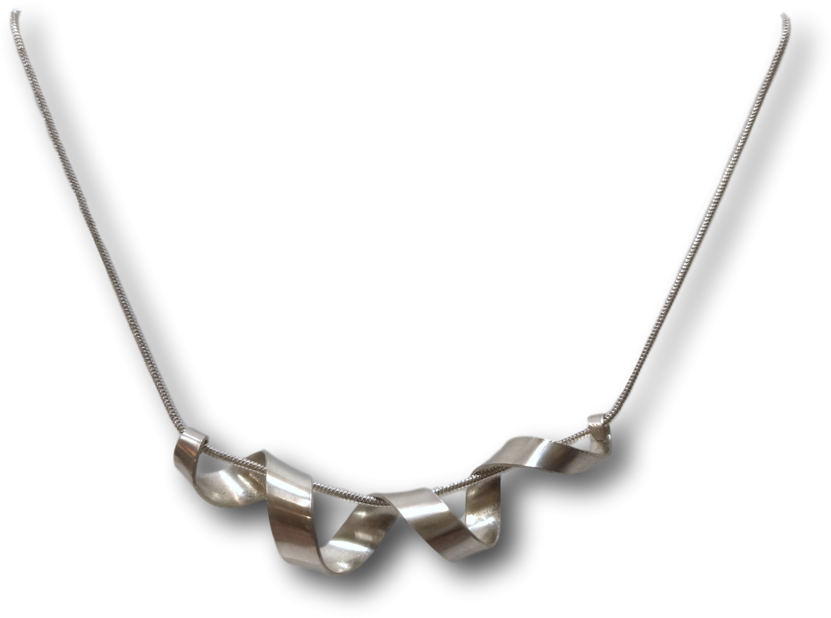 Swirl Silver Necklace - Necklace (1667x1243), Png Download