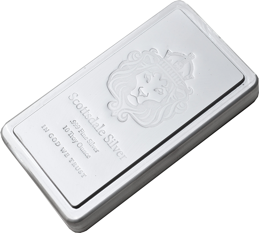 Scottsdale Mint 10oz Stacker Silver Bar - Scottsdale (900x899), Png Download