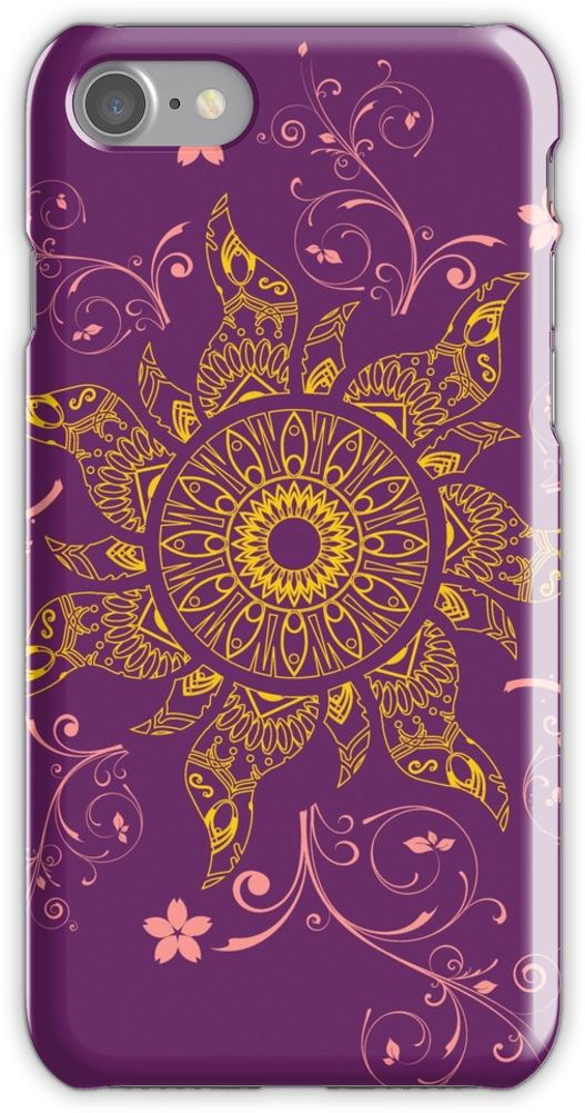 Mandala Gold Flower Iphone 7 Snap Case (750x1000), Png Download