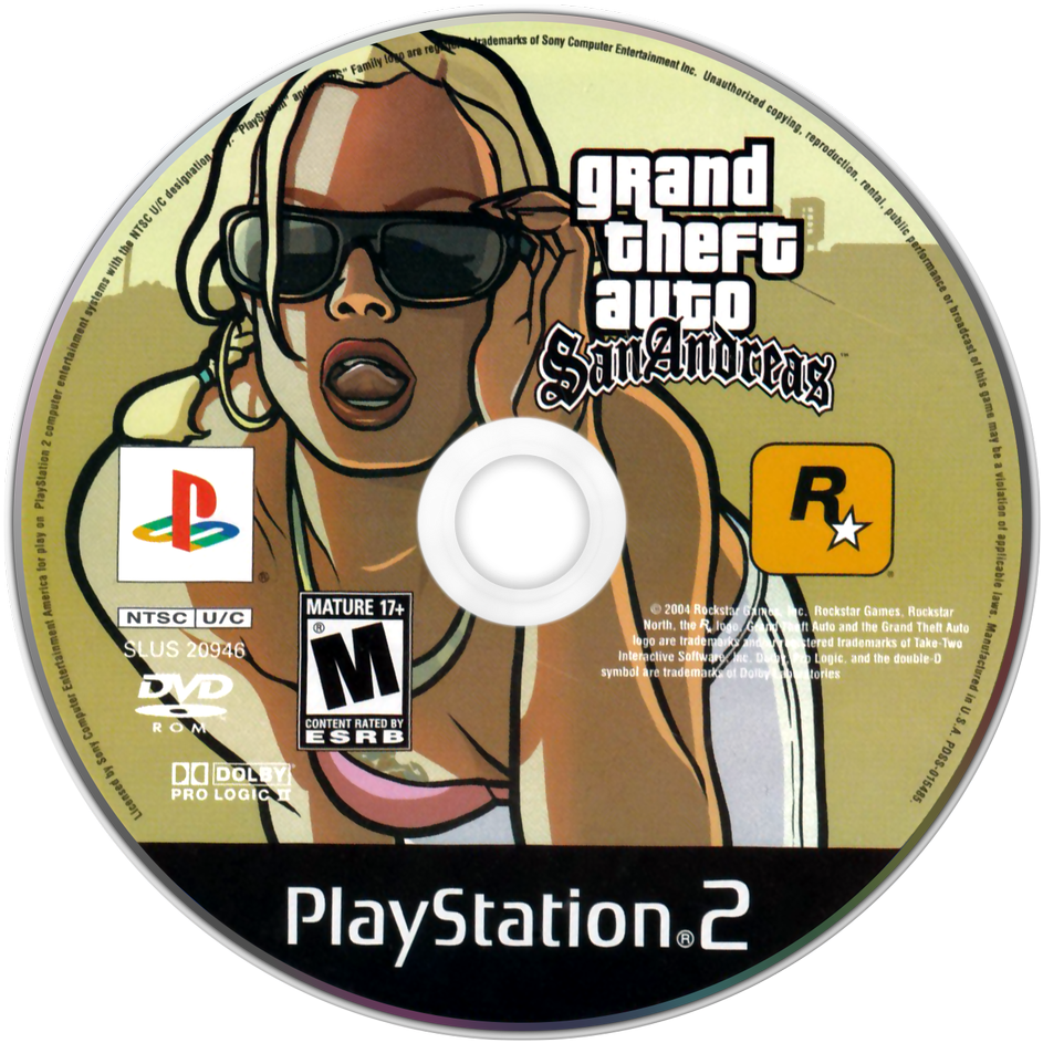 Grand Theft Auto - Grand Theft Auto San Andreas [ps2 Game] (960x960), Png Download
