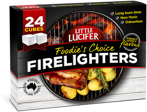 Little Lucifer Firelighters - Little Lucifer Bbq Accessory Fire Starters 24pk (565x554), Png Download