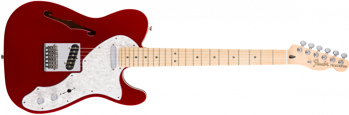 Fender Deluxe Thinline Telecaster - Fender Deluxe Telecaster Thinline - Candy Apple Red, (1224x1224), Png Download