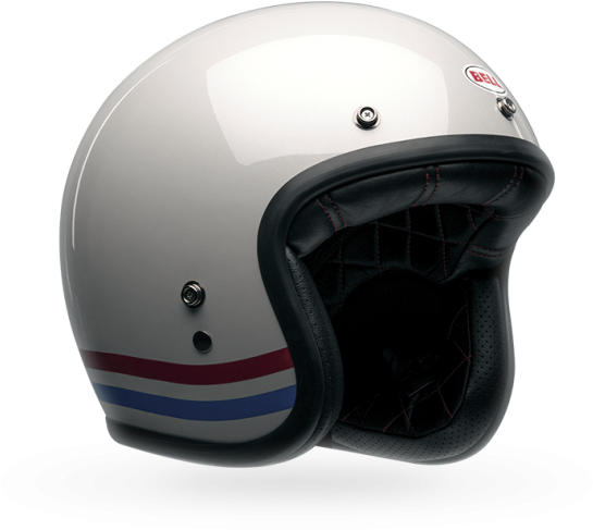 Custom 500 Motorcycle Outfit, Motorcycle Helmets, Bell - Casco Bell Custom 500 Stripes Blanco (600x600), Png Download