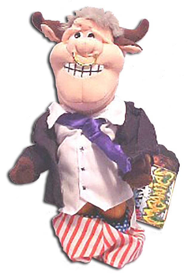 Infamous Meanie Bull Clinton With Blue Tie (635x922), Png Download