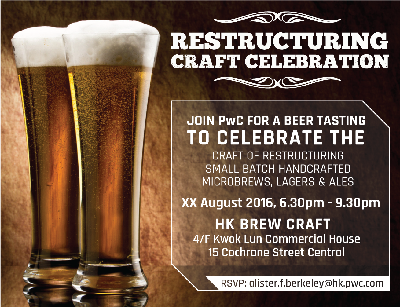 Elegant, Playful, Event Flyer Design For Pwc In Hong - Guinness (1500x1500), Png Download