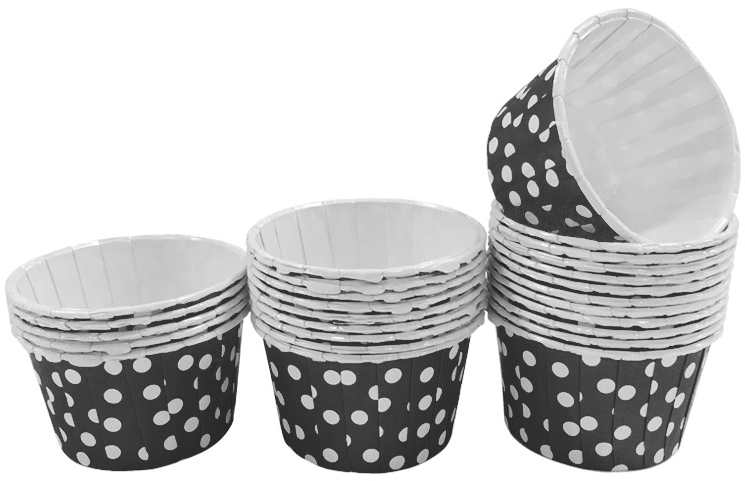 Black With White Polka Dot 10pc Mini Paper Cups - Paper Cup (760x760), Png Download