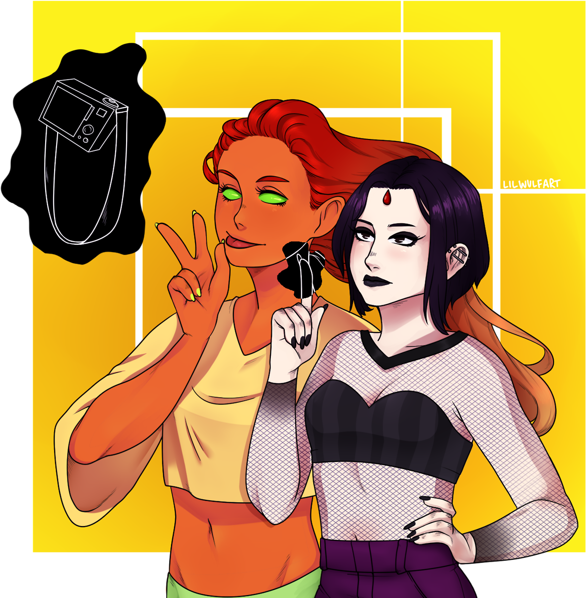 Teen Titans, Go Redraw Of My Old Selfie Print For Mce - Dibujo De Cuando Robin Besa Reiben (1280x1280), Png Download