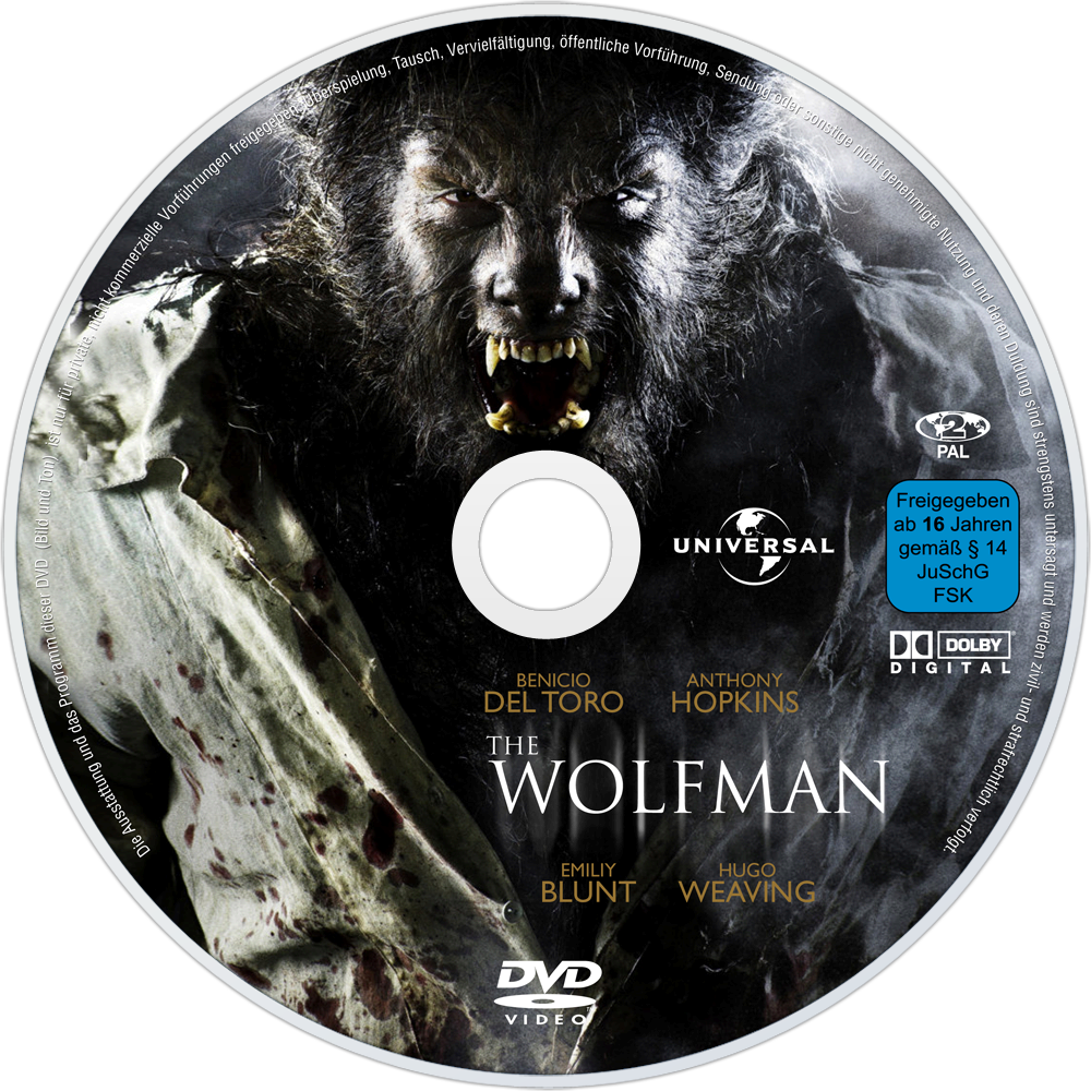 The Wolfman Dvd Disc Image - Wolfman 2010 (1000x1000), Png Download