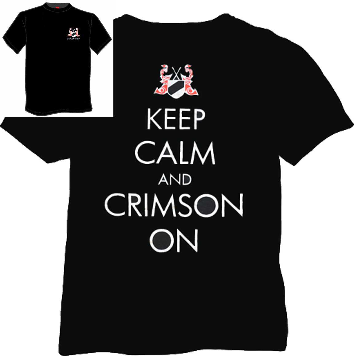 Crimson Crew Short Sleeve Black T Shirt - Black Short Sleeved T Shirt (1227x1200), Png Download