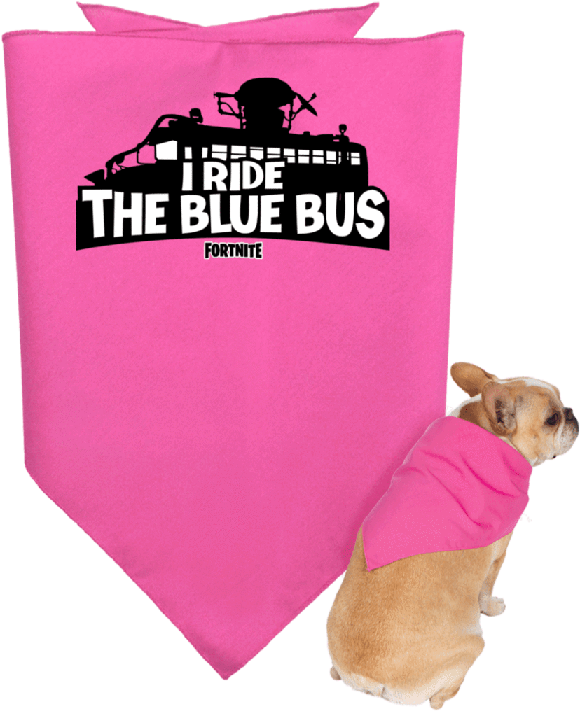 Fortnite Bus Doggie Bandana - Customcat Hustle Until - Doggie Bandana Wht (1024x1024), Png Download