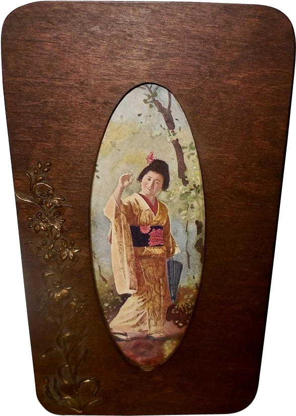 Vintage Print Of Japanese Geisha In Aesthetic Wood - Geisha (823x823), Png Download